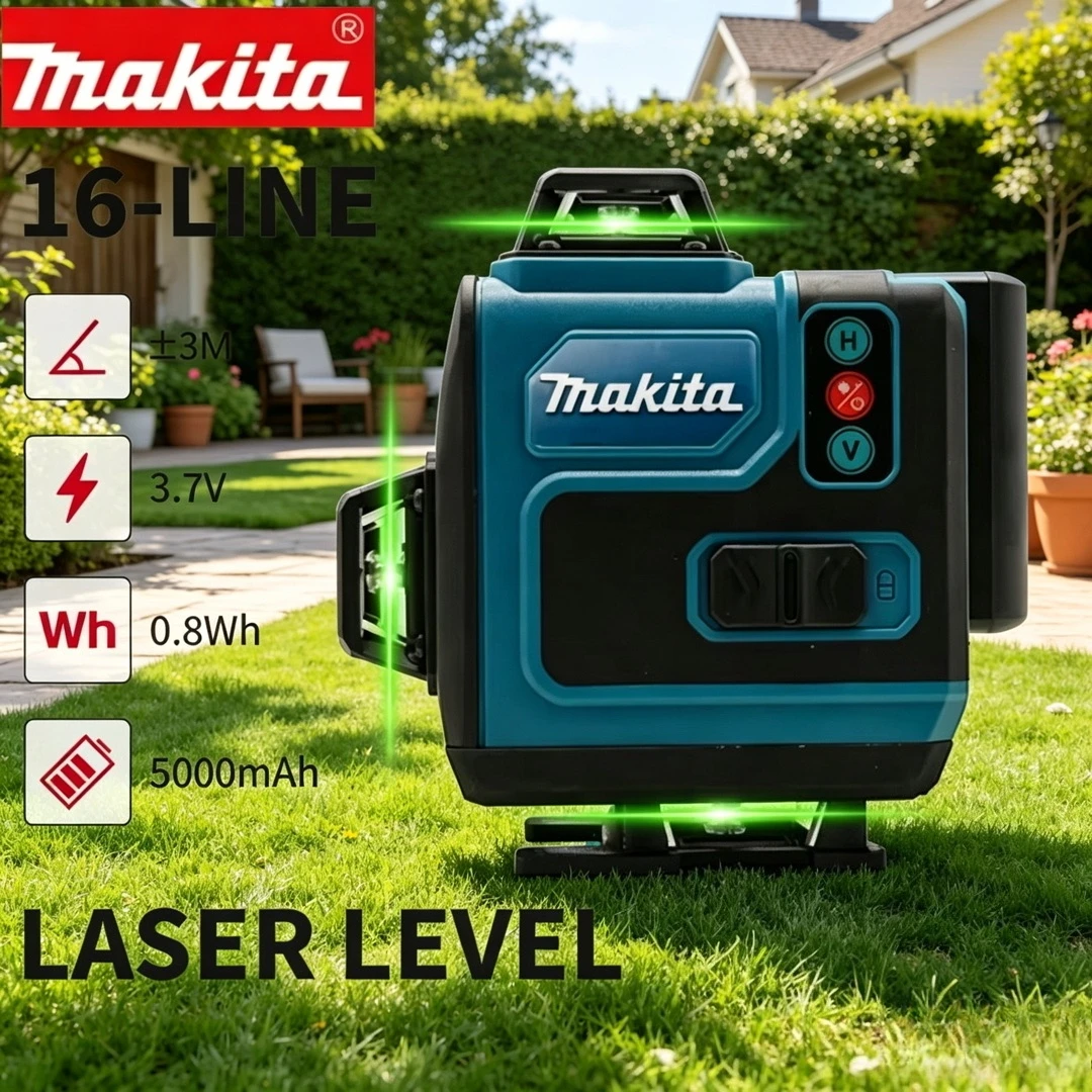 Power Tools Green - Makita 3D-4D 16-Linien Hochpräzisions-360-Grad-Laser ° Horizontaler