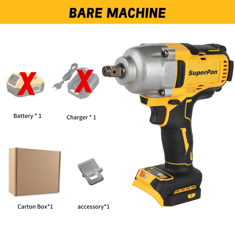 Power Tools In Construction - Bürstenloser Akku-Schlagschrauber (ohne Akku und Ladegerät),