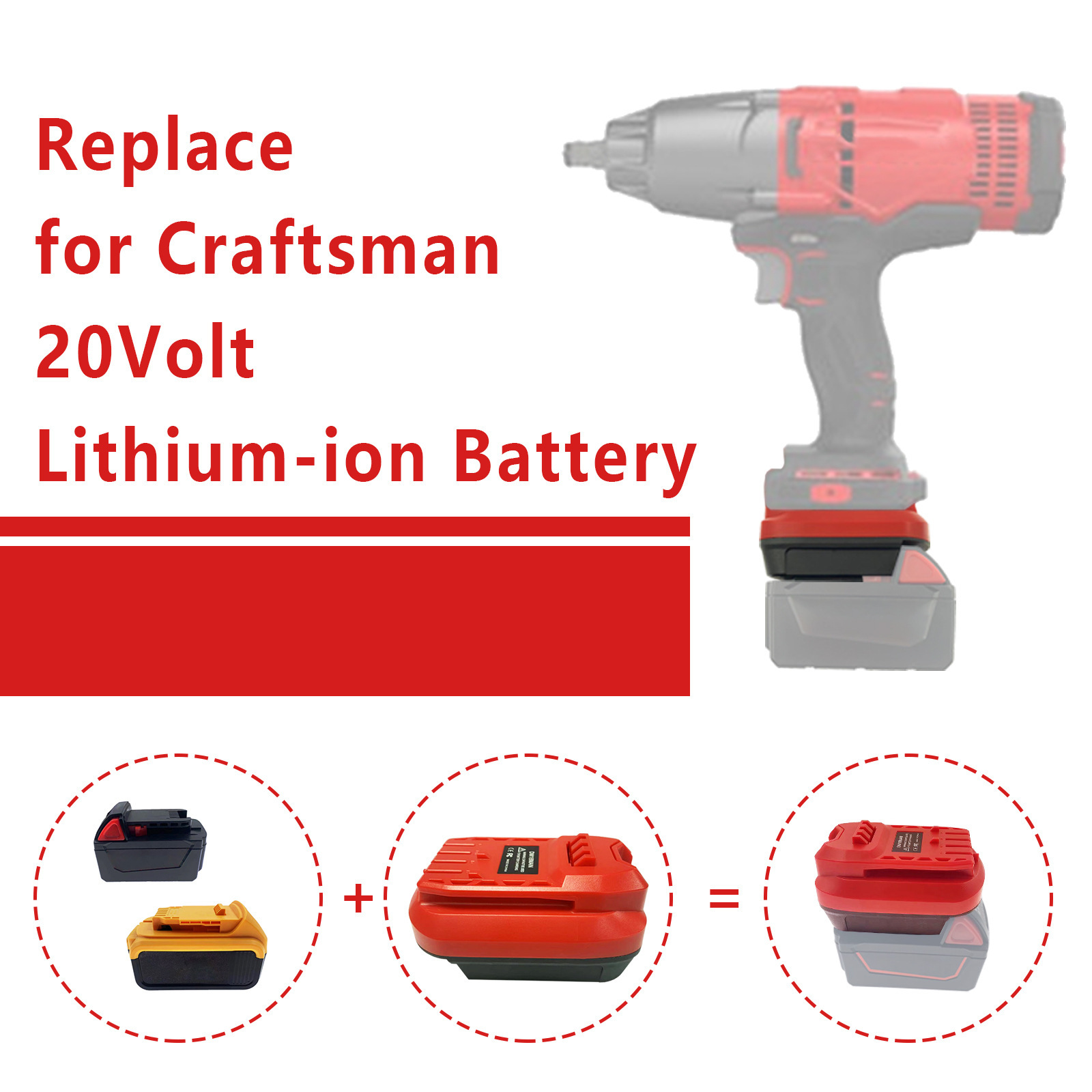 Power Tools Milwaukee - 18V Li-Ionen-Akku-Adapter für DeWALT & Milwaukee