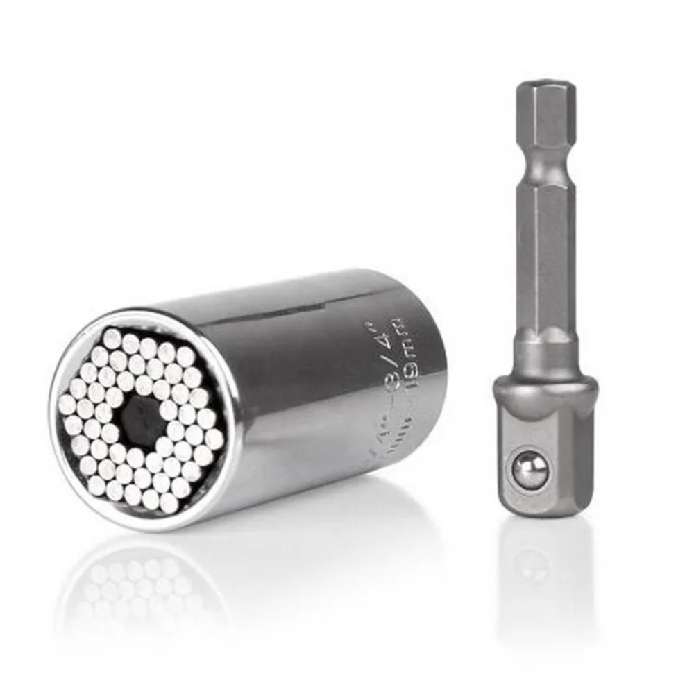 Power Tools List - Universeller Steckschlüsselsatz mit Drehmomentkopf, Ratsche, Super-Hülsenadapter