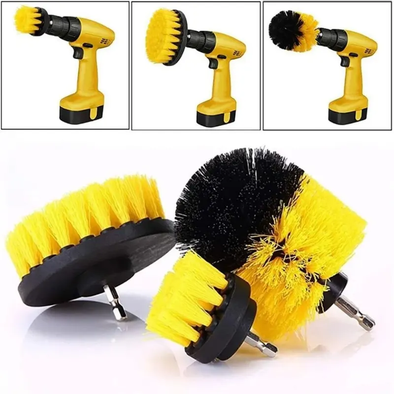 Power Tools List - 3-teiliges Bohrbürsten-Set, Power-Schrubber, Reinigungsbürsten-Werkzeugset für Fugen,