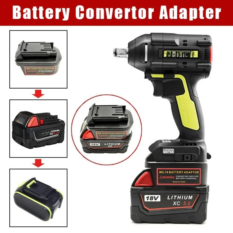 Power Tools Green - Batterie-Adapter-Konverter für Milwaukee 18 V Lithium-Ionen-Batterien,