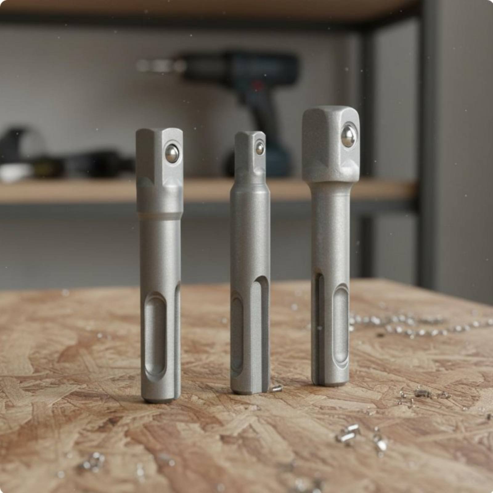 Power Tools Technician - 4-teiliges attraktives Netzteil-Set, robustes, ineinandersteckbares Antriebsadapter-Set,
