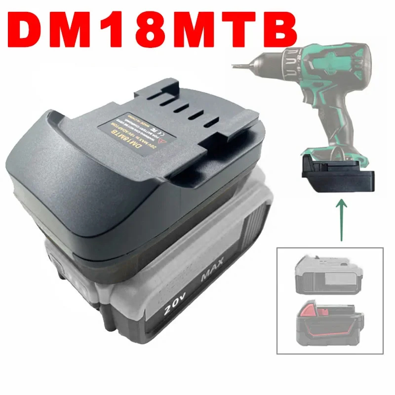 Power Tools Milwaukee - DM18MTB Batterie-Adapter-Konverter für Dewalt/Milwaukee 18/20 V-Batterien,