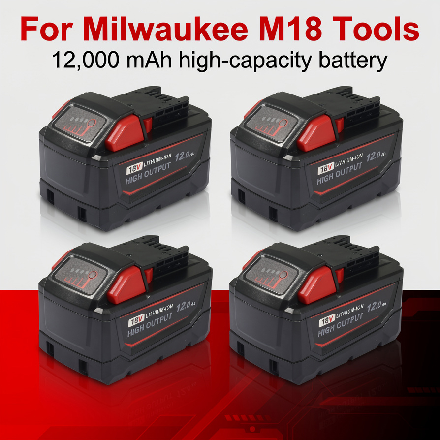 Power Tools Milwaukee - 4er-Pack 18V 12,0Ah Hochleistungs-Ersatzakku für Milwaukee