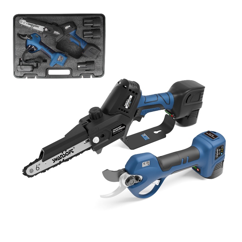 Power Tools In Electrical - 【Bestseller】Kabelloses, bürstenloses, elektrisches Gartenscheren- und Kettensägen-Kombinationsset,