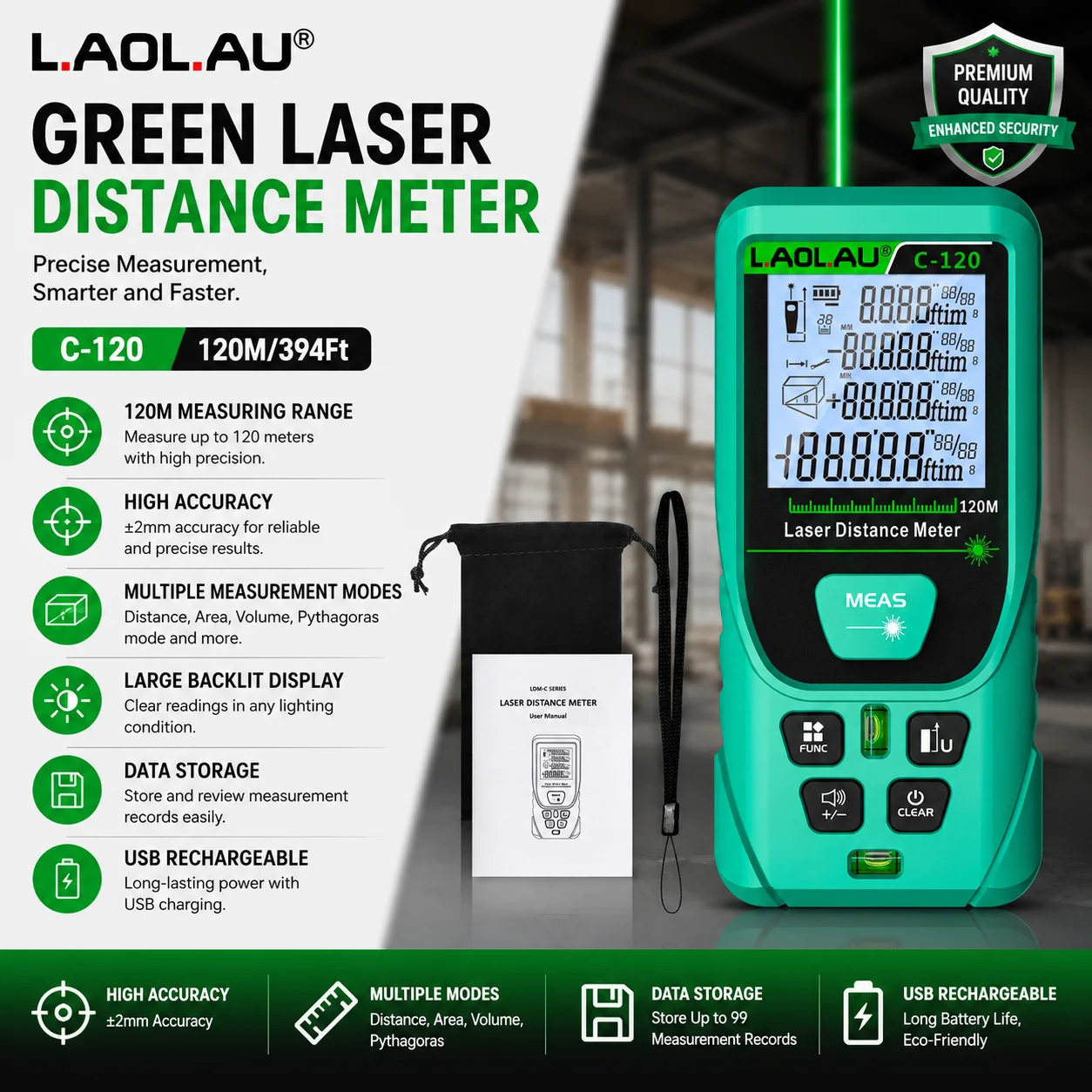 LAOLAU Digitaler Laser-Entfern – Power Tools Green Bewertung und Preis